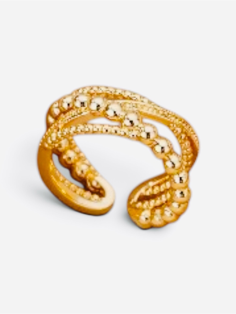 Elegant 18k Gold plated Open Braided Ring